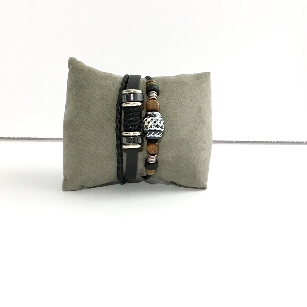 Bracelet Brown, Silver ,natural Stones
